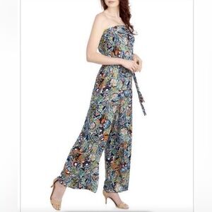 MSK Floral Paisley Strapless Jumpsuit New! XL